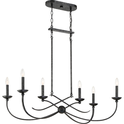 Quoizel - CLL638OK - Six Light Island Chandelier - Calligraphy - Old Black Finish
