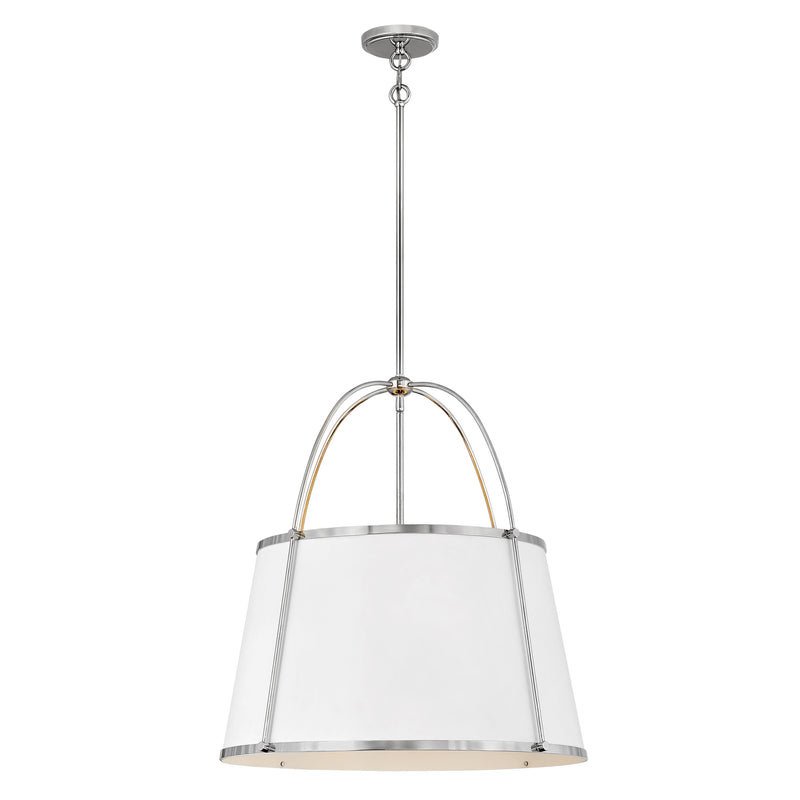 Hinkley-4895PN-Matte White / Polished Nickel