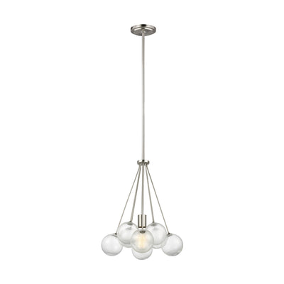 Visual Comfort Studio - 6514301-962 - One Light Pendant - Bronzeville - Brushed Nickel