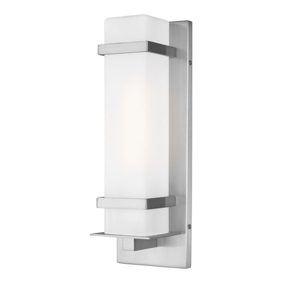 Generation Lighting. - 8520701EN3-04 - One Light Outdoor Wall Lantern - Alban - Satin Aluminum