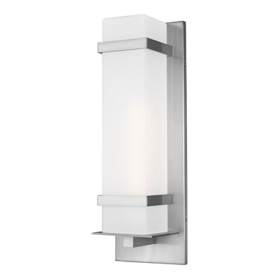 Generation Lighting. - 8720701-04 - One Light Outdoor Wall Lantern - Alban - Satin Aluminum