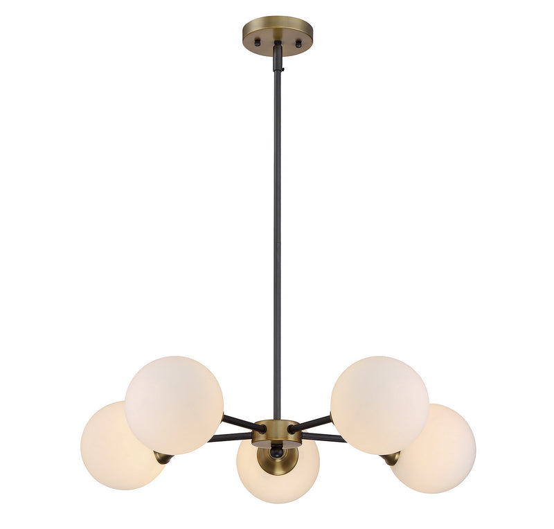 Meridian - M10011-79 - Five Light Chandelier - Mchan - Oil Rubbed Bronze with Natural Brass