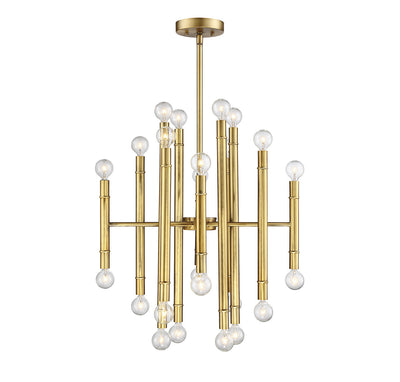 Meridian - M10040NB - 24 Light Chandelier - Mchan - Natural Brass