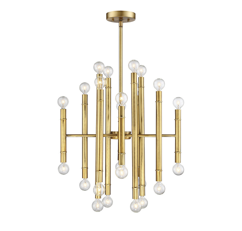 Meridian - M10040NB - 24 Light Chandelier - Mchan - Natural Brass