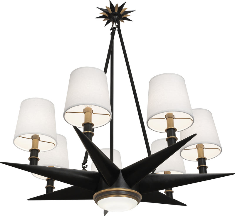 Robert Abbey - 1018 - Eight Light Chandelier - Cosmos - Deep Patina Bronze w/ Warm Brass