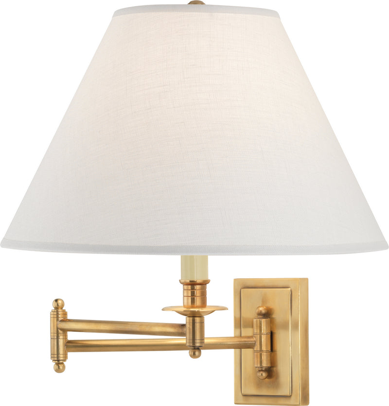 Robert Abbey - 1504ALT - One Light Wall Swinger - Kinetic Linen Shade - Antique Brass