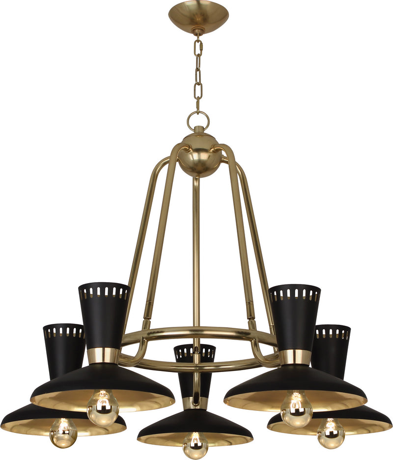 Robert Abbey - 568 - Five Light Chandelier - Vortex - Modern Brass