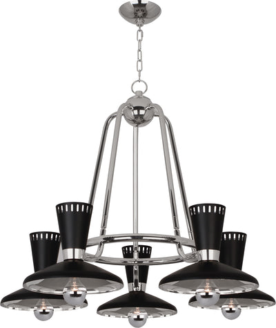 Robert Abbey - S568 - Five Light Chandelier - Vortex - Polished Nickel