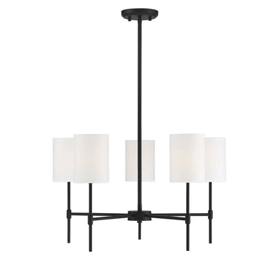 Meridian - M10067MBK - Five Light Chandelier - Mchan - Matte Black