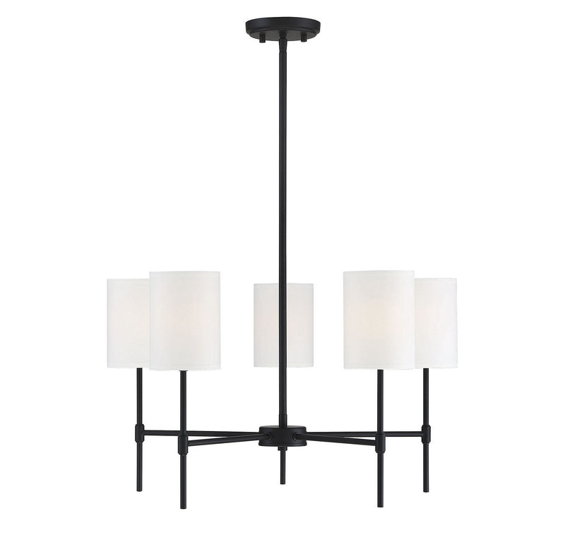 Meridian - M10067MBK - Five Light Chandelier - Mchan - Matte Black