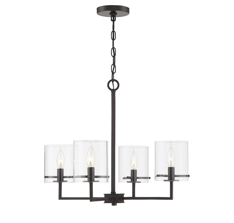 Meridian - M10076ORB - Four Light Chandelier - Mchan - Oil Rubbed Bronze