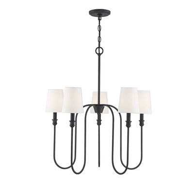 Meridian - M10077AI - Five Light Chandelier - Mchan - Aged Iron