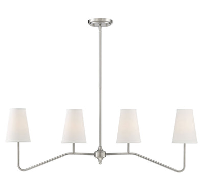 Meridian - M10078BN - Four Light Chandelier - Mchan - Brushed Nickel