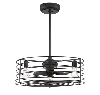 Meridian - M2007ORB - Three Light Fan D'lier - Moutd - Oil Rubbed Bronze