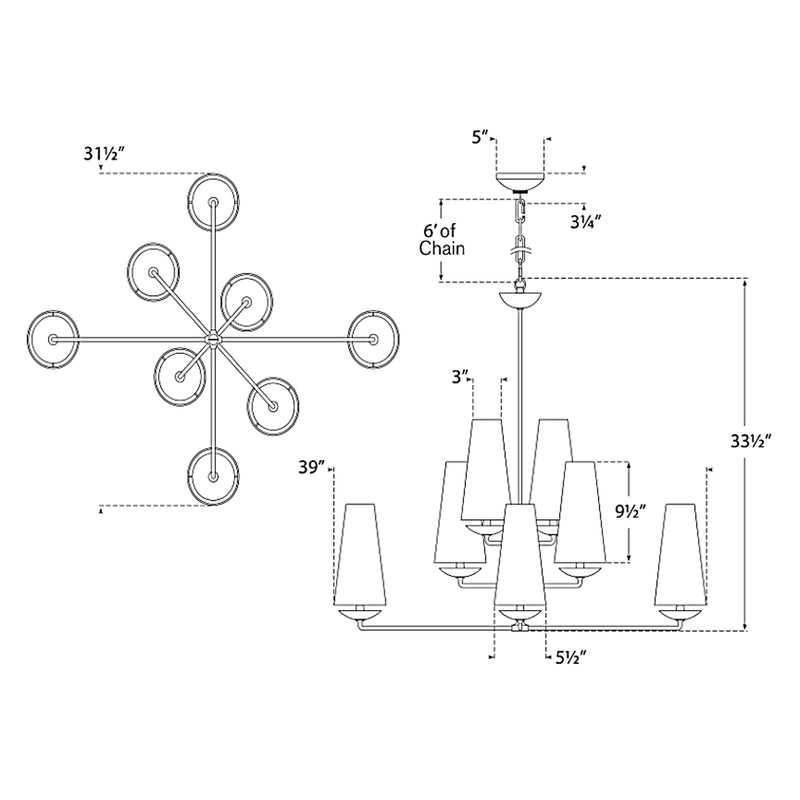 Fontaine Offset Chandelier