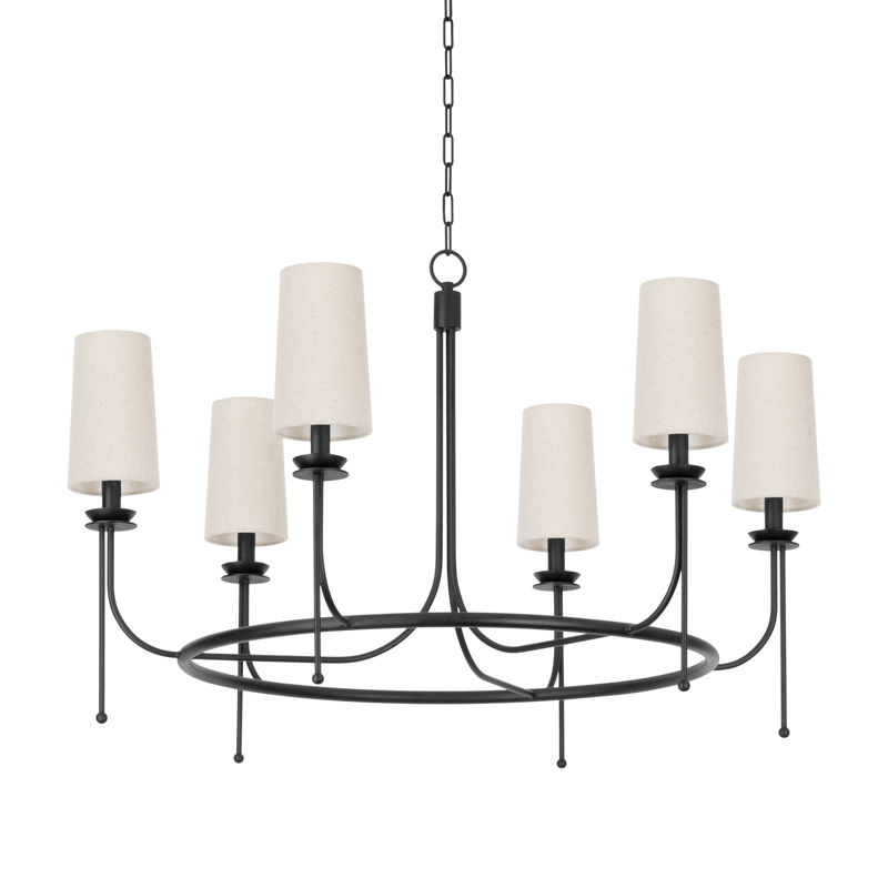 Troy Lighting - F1240-FOR - Six Light Chandelier - Calder - Forged Iron