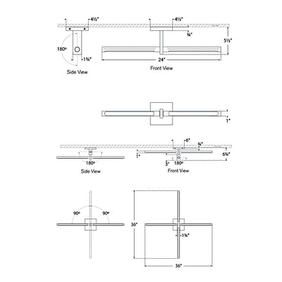 Axis Linear Semi Flush Ceiling Light