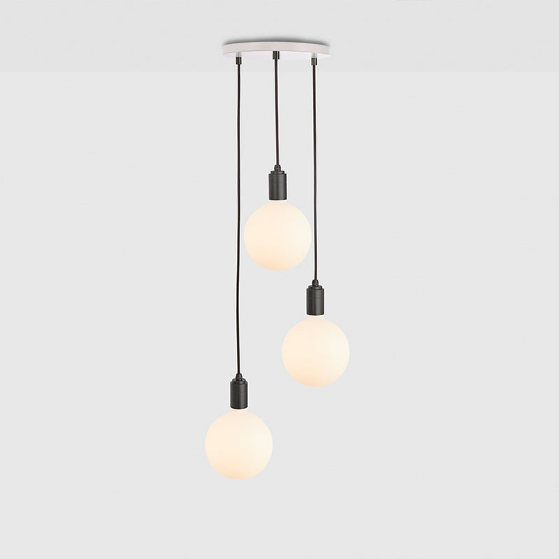 Triple Pendant in Graphite + Sphere IV - White Canopy