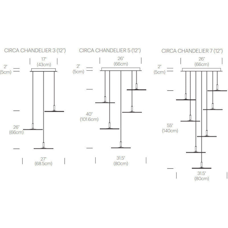 Circa Chandelier with Small Pendants