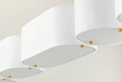 Corbett Lighting-393-54-SWH/VB-Vintage Brass/ White