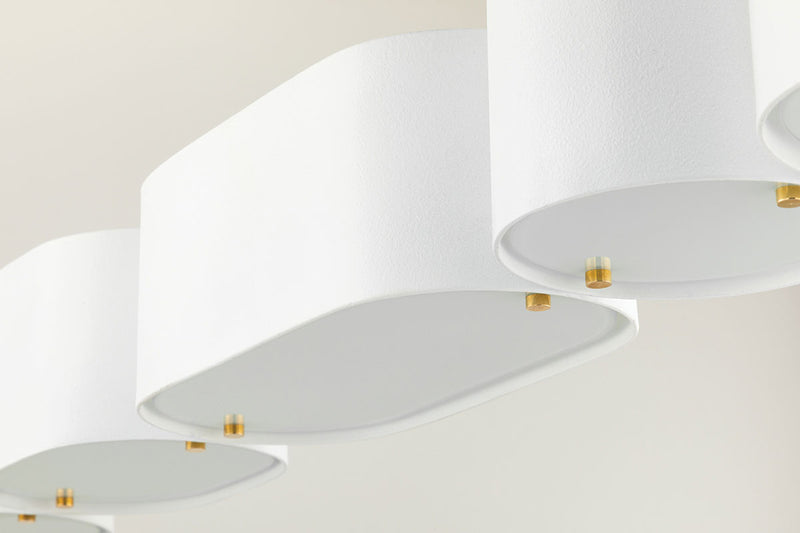 Corbett Lighting-393-54-SWH/VB-Vintage Brass/ White