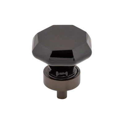 Black Octagon Crystal Knob