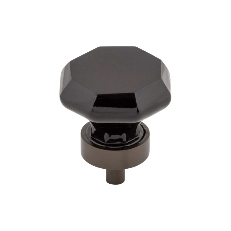Black Octagon Crystal Knob