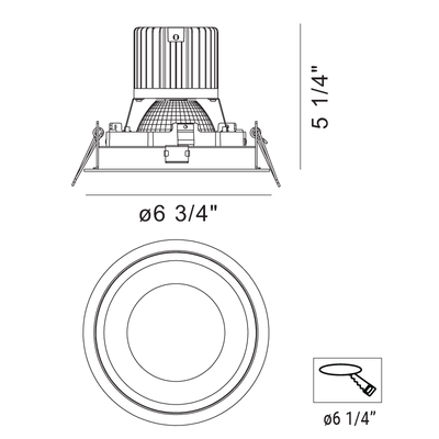 Amigo 6IN RD Downlight Trim / Remodel Housing