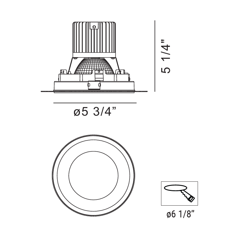 Amigo 6IN RD Trimless Downlight / Remodel Housing