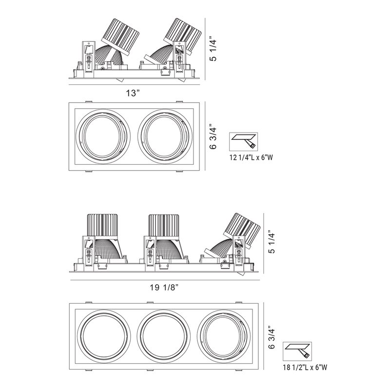 Amigo 6IN Multiples Adjustable Gimbal Trim / Remodel Housing
