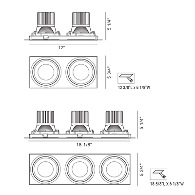 Amigo 6IN Multiples Trimless Downlight / Remodel Housing