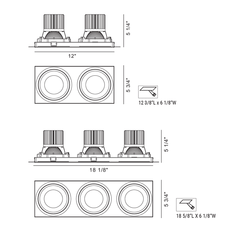 Amigo 6IN Multiples Trimless Downlight / Remodel Housing