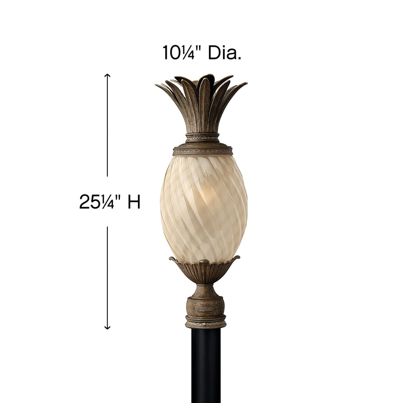 Pineapple 120V Outdoor Post / Pier Mount Amber Optic
