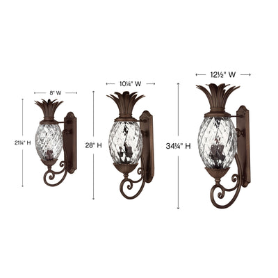 Pineapple Outdoor Scroll Wall Light Clear Optic