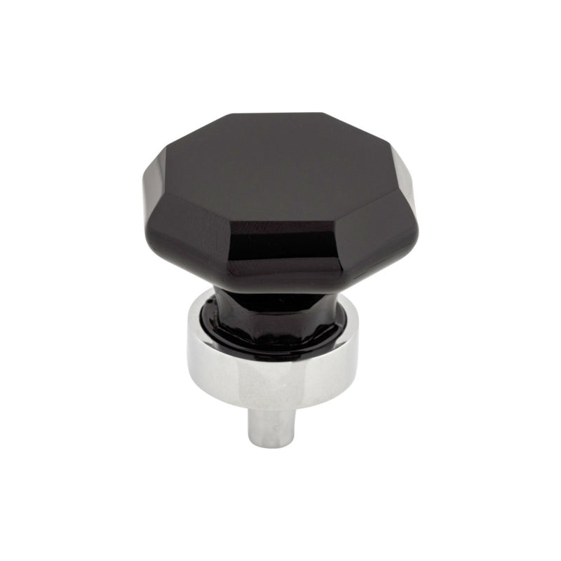 Black Octagon Crystal Knob