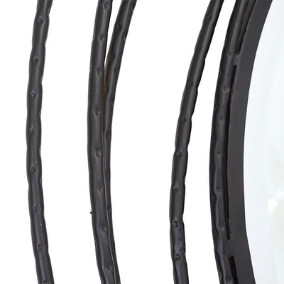 Whirlwind Black Iron Round Mirror