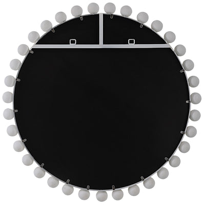 Cyra White Round Mirror