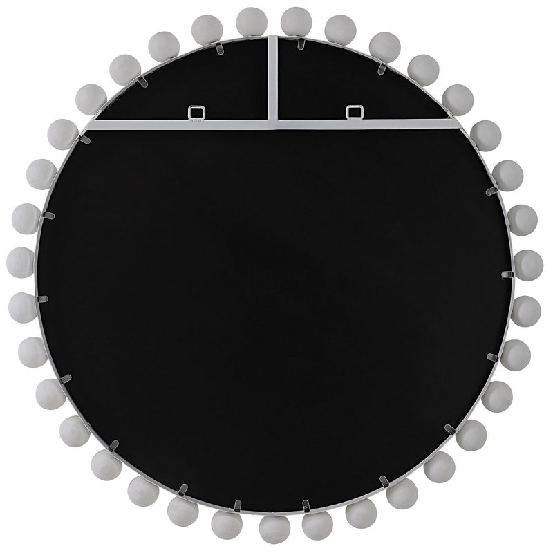 Cyra White Round Mirror