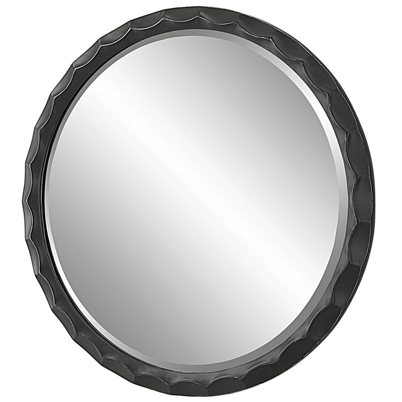 Scalloped Round Mirror