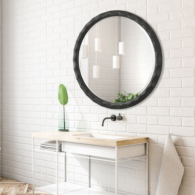 Scalloped Round Mirror