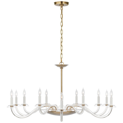 Visual Comfort Signature - PCD 5021CG/HAB - LED Chandelier - Brigitte - Clear Glass and Hand-Rubbed Antique Brass