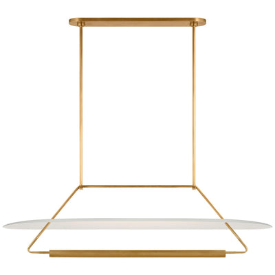 Visual Comfort Signature - KW 5107AB/WHT - LED Linear Pendant - Teline - Antique-Burnished Brass and Matte White