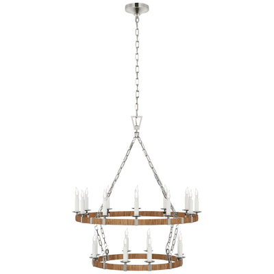 Visual Comfort Signature - CHC 5878PN/NRT - LED Chandelier - Darlana Wrapped - Polished Nickel and Natural Rattan