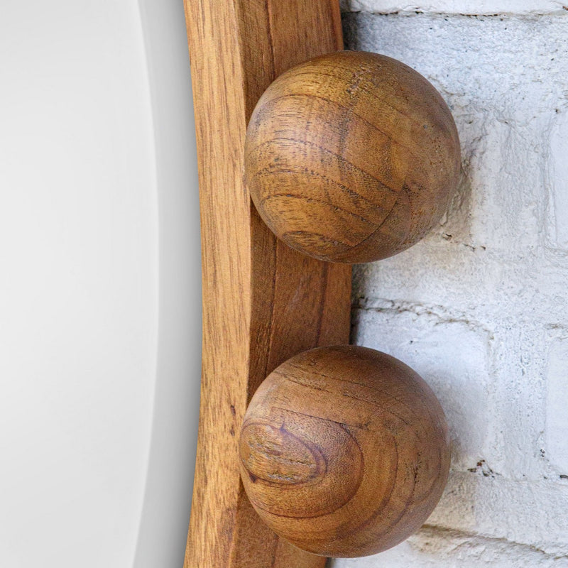 Cyra Beaded Round Mirror