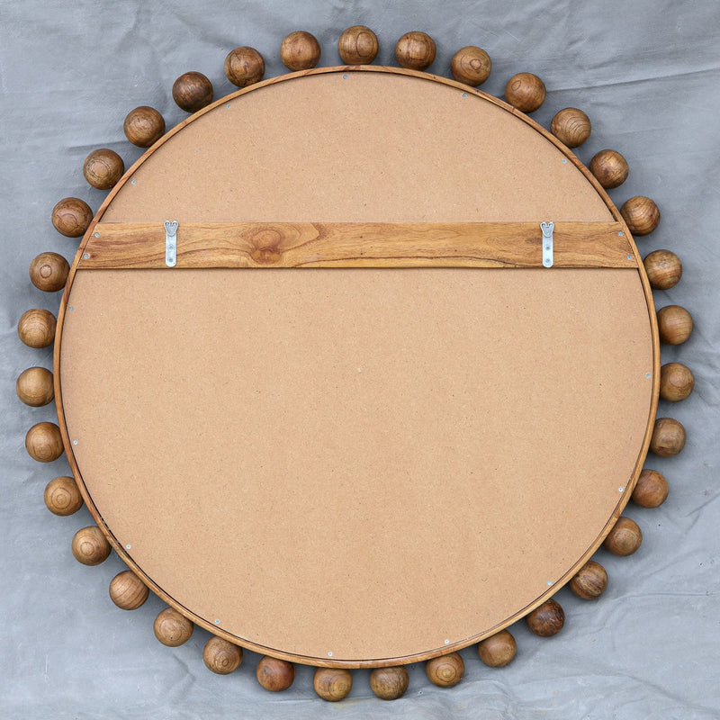 Cyra Beaded Round Mirror