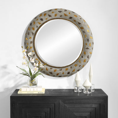 Copper Terrazzo Terrazzo Round Mirror