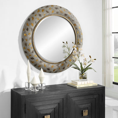 Copper Terrazzo Terrazzo Round Mirror