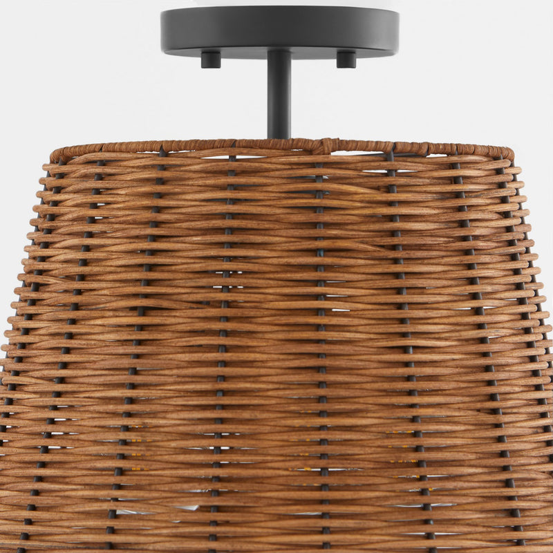 Wicker Semi Flush Ceiling Light