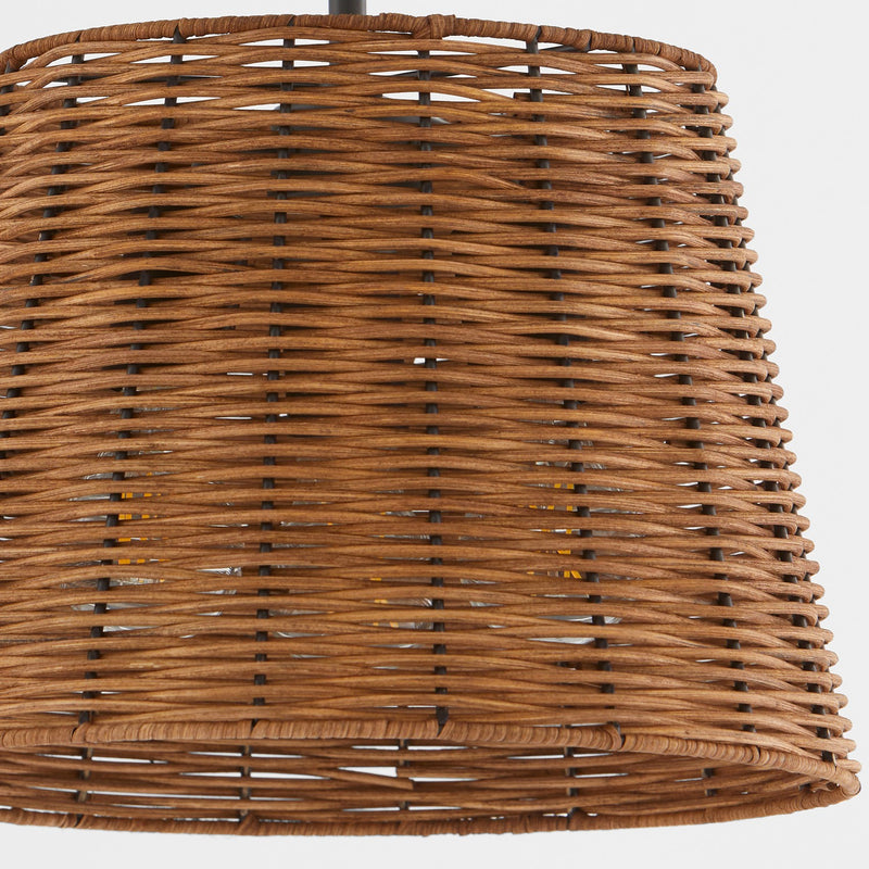 Wicker Semi Flush Ceiling Light