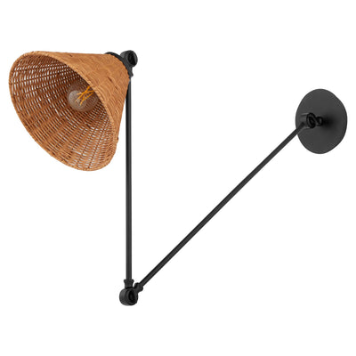 Wicker Swing Arm Wall Sconce